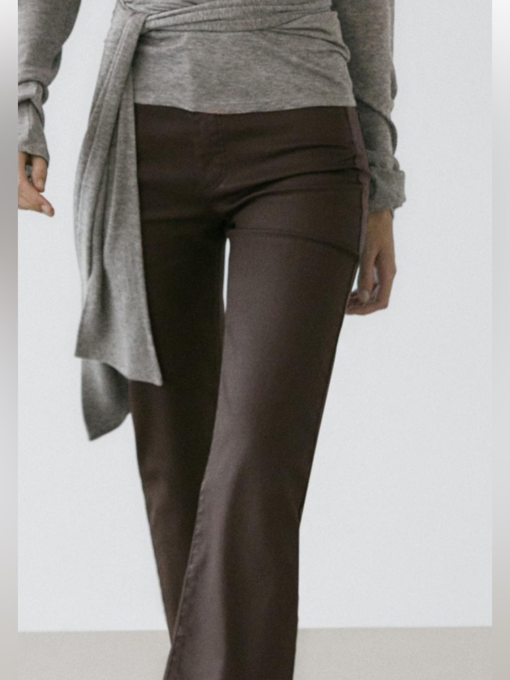 Massimo Dutti Brown Straight-Leg Pants - Picture 9 of 11